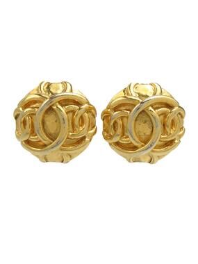 Chanel Cc Logo Clip-On Earrings Gold- #234204C53B